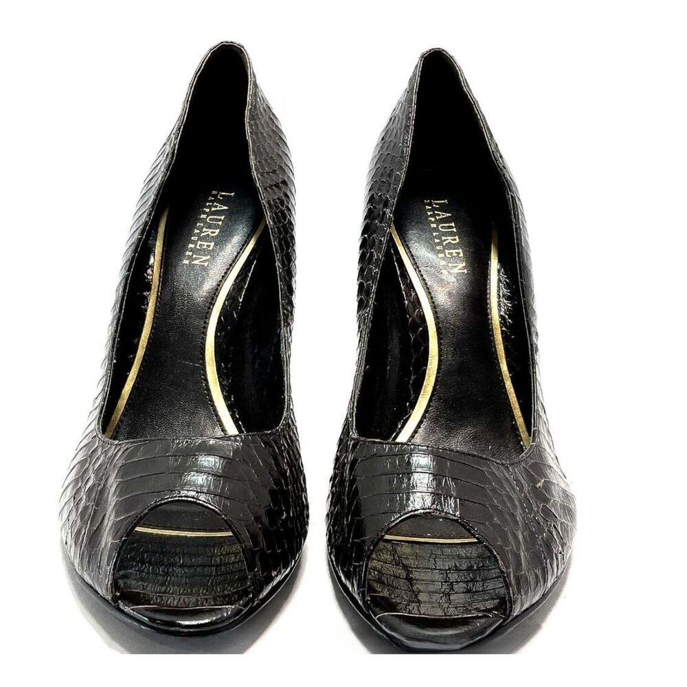 Lauren Ralph Lauren Black Leather Heels Size 9M